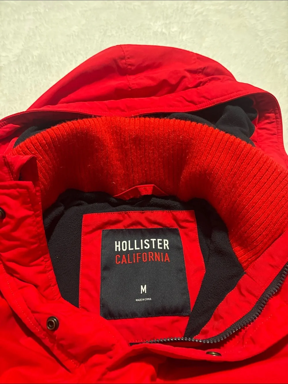 Hollister Bright Red Kids Puffer Coat